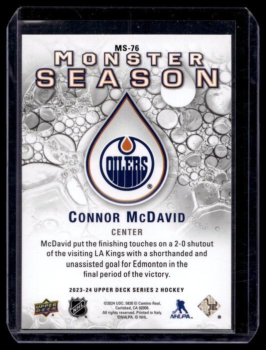 2023-24 Upper Deck Series 2 - Monster Season - Connor McDavid #MS-76