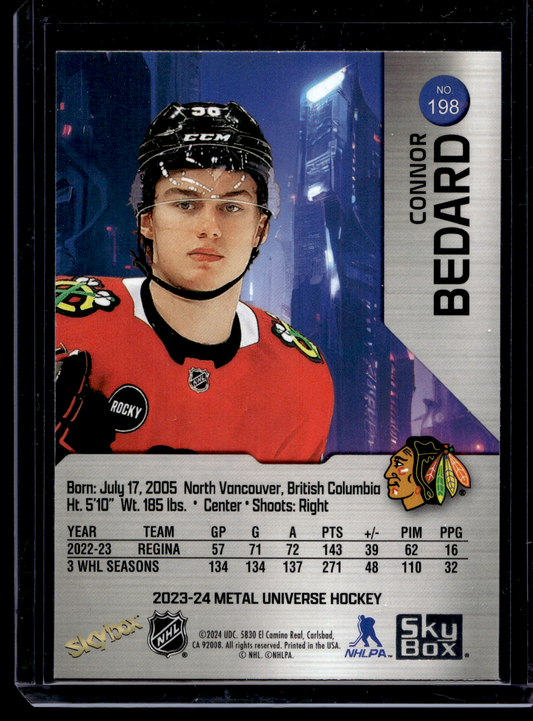 2023-24 Skybox Metal Universe - Rookies - Connor Bedard #198 RC