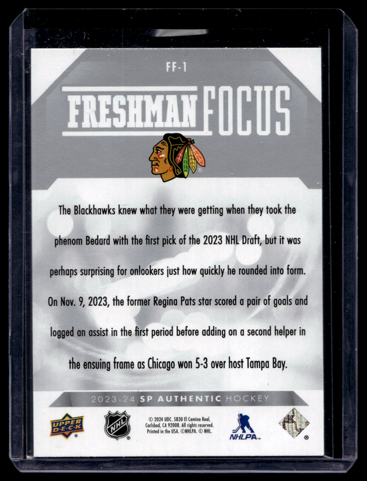 2023-24 Upper Deck SP Authentic - Freshman Focus - Connor Bedard #FF-1 RY