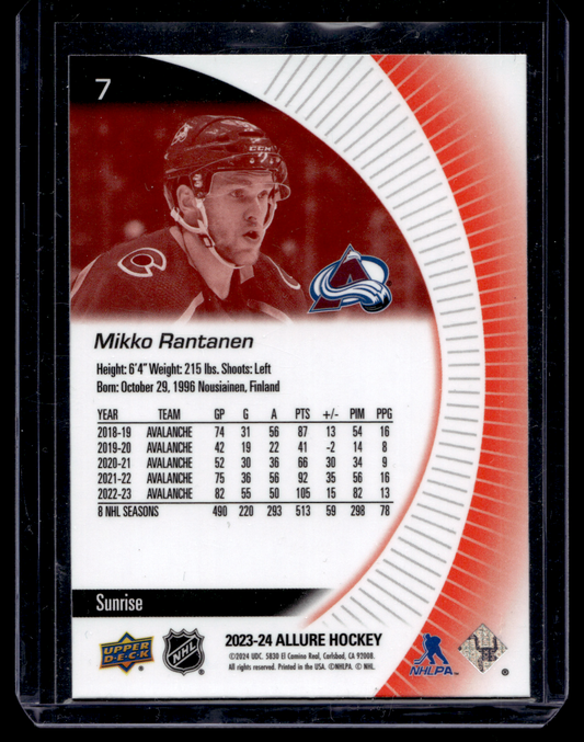 2023-24 Upper Deck Allure - Sunrise - Mikko Rantanen #7