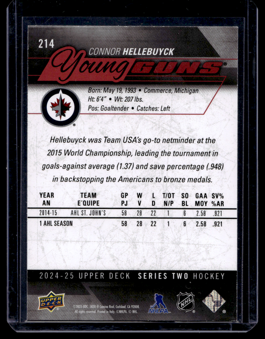 2024-25 Upper Deck Series 2 - Young Guns Renewed - Exclusives - Connor Hellebuyck #214 /100