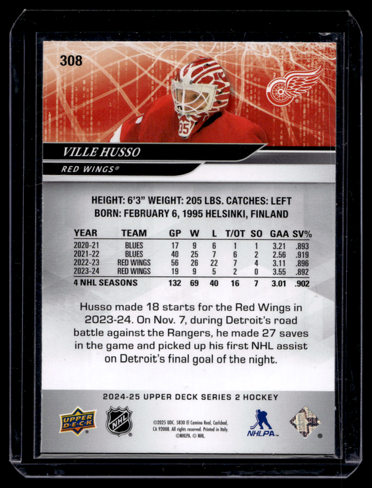 2024-25 Upper Deck - Series 2 - Exclusives - Ville Husso #308 /100