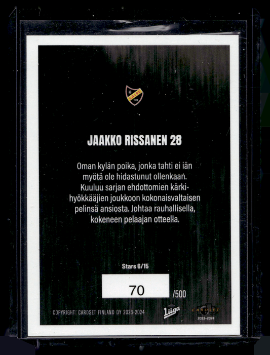 2023-24 Cardset - Stars Blue - Jaakko Rissanen #Stars6 /500