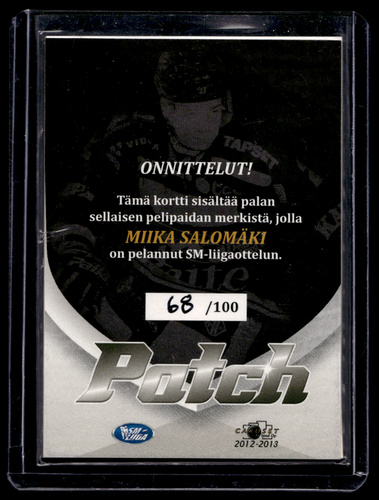 2012-13 Cardset - Patch - Miikka Salomäki /100