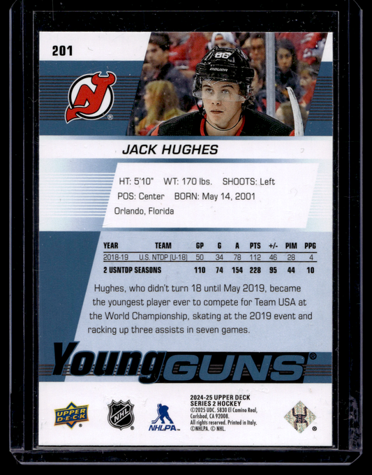 2024-25 Upper Deck Series 2 - Young Guns Renewed - Jack Hughes #201