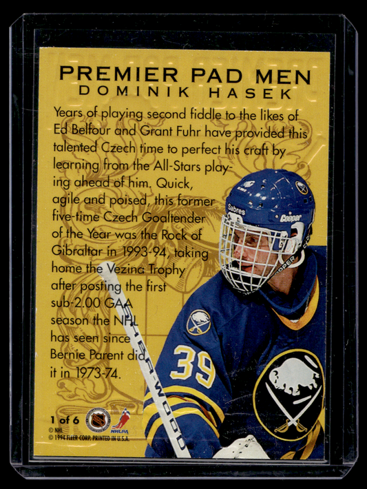 1994-95 Fleer Ultra - Premier Pad Men - Dominik Hasek #1