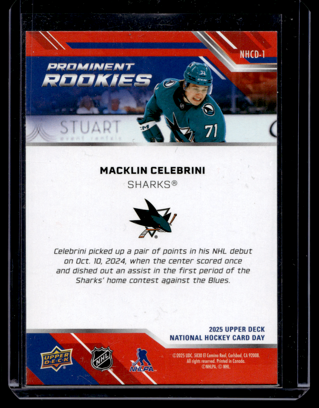 2025 Upper Deck National Hockey Card Day - Macklin Celebrini #NHCD-1