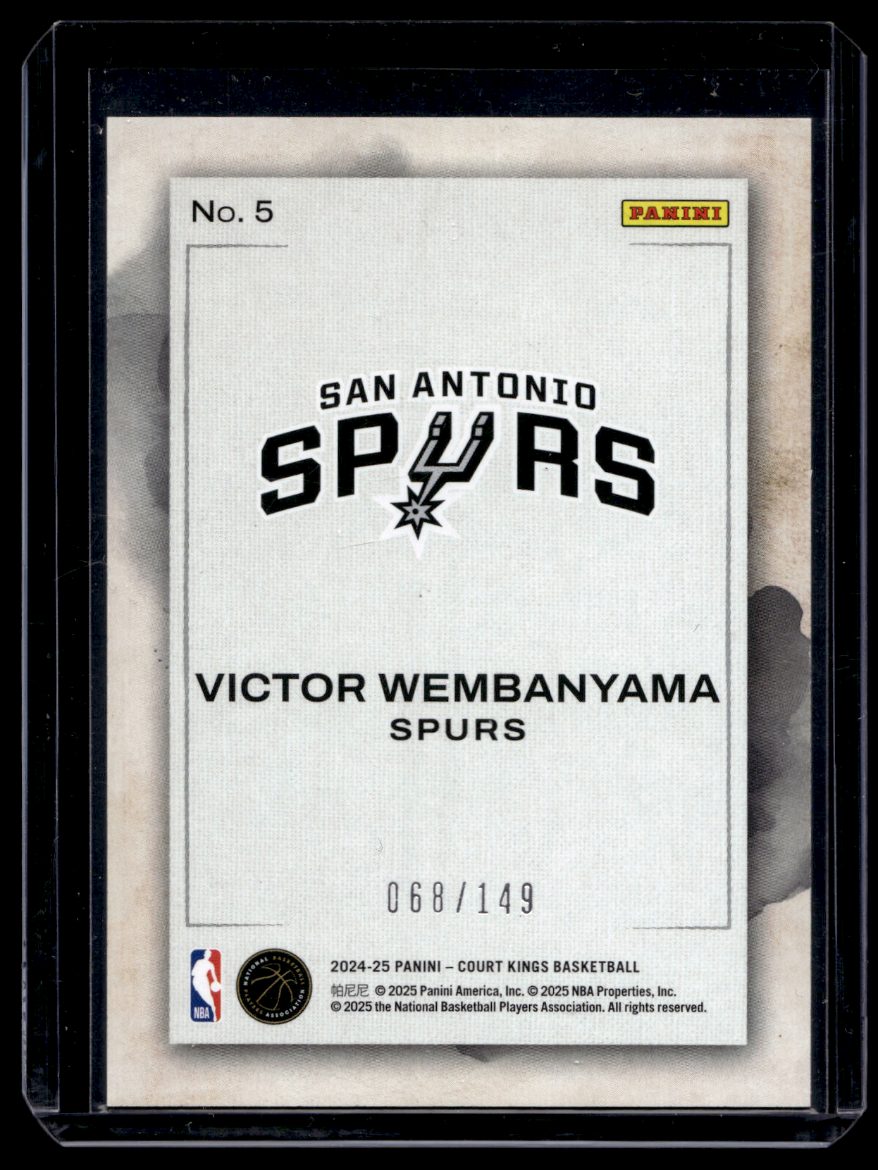 2024-25 Panini Court Kings - Water Color - Ruby - Victor Wembanyama #5 /149