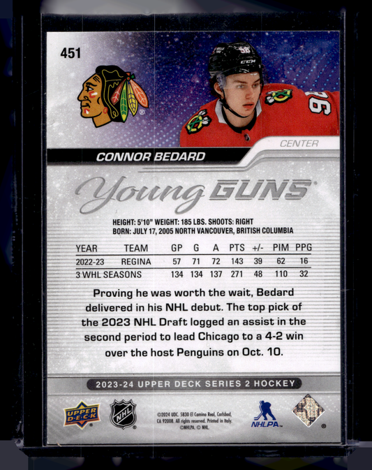 2023-24 Upper Deck Series 2 - Young Guns - Connor Bedard #451 RC