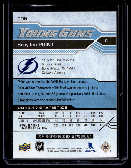 2024-25 Upper Deck Series 2 - Young Guns Renewed - Brayden Point #205