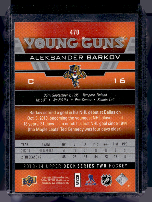 2013-14 Upper Deck Young Guns - Aleksander Barkov #470 RC