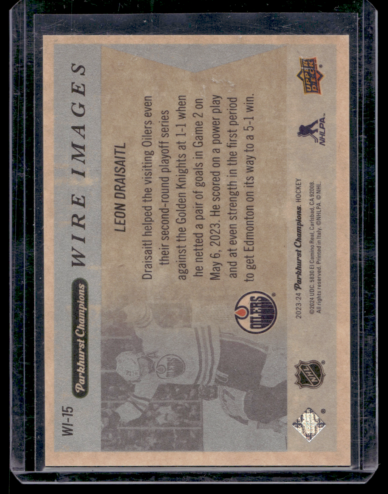 2023-24 Upper Deck Parkhurst Champions - Wire Images - Leon Draisaitl #WI-15