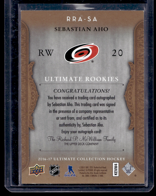 2016-17 Ultimate Collection - 2006-07 Retro Rookie Auto - Tier 1 - Sebastian Aho #RRA- RY