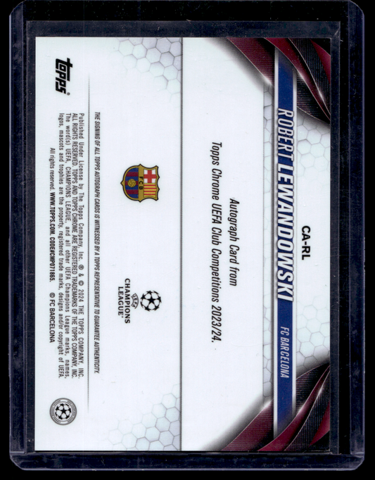 2023-24 Topps Chrome UEFA Club Competitions - Chrome Autographs - Gold Refractor - Robert Lewandowski #CA-RL /50