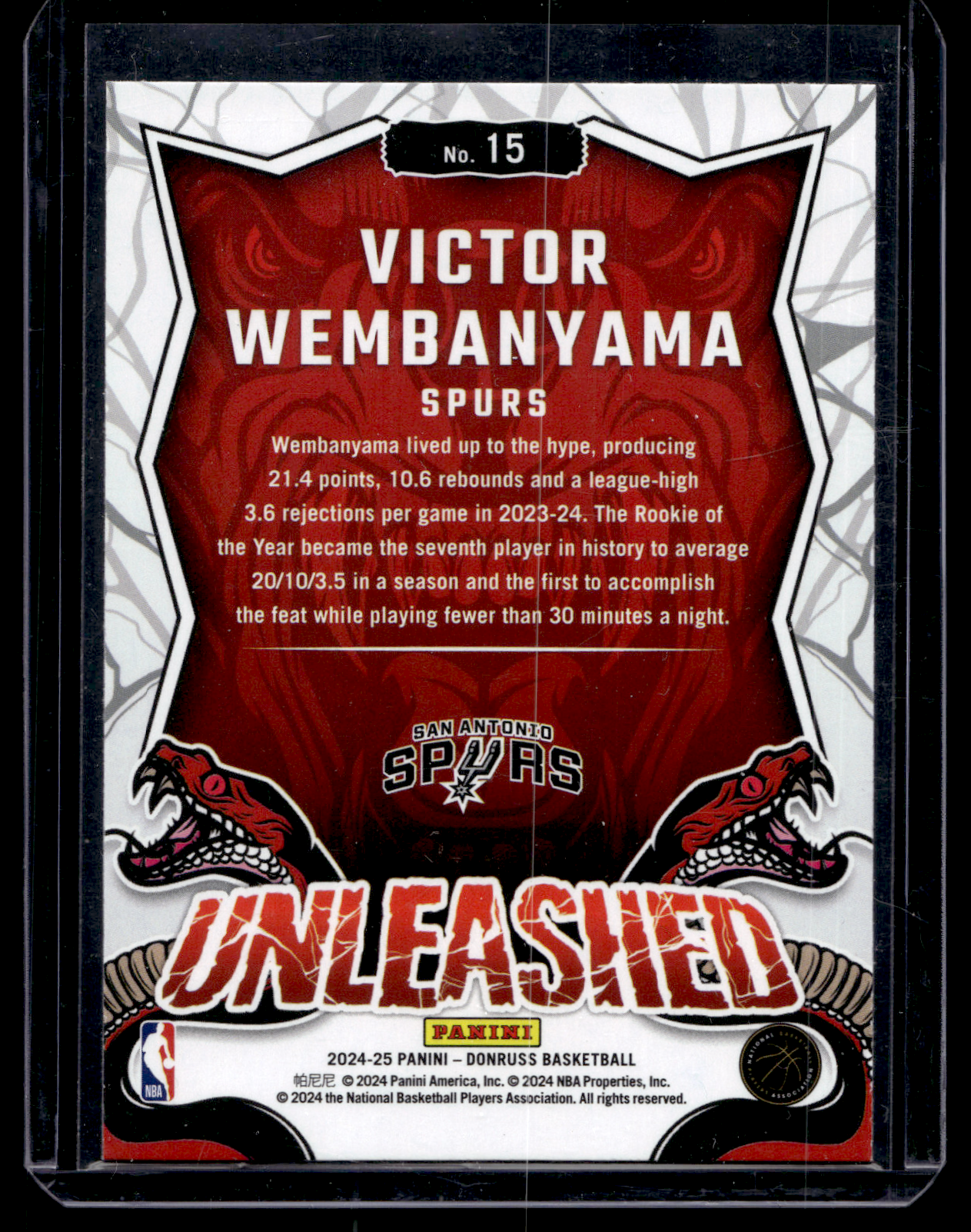 2024-25 Panini Donruss - Unleashed - Victor Wembanyama #15