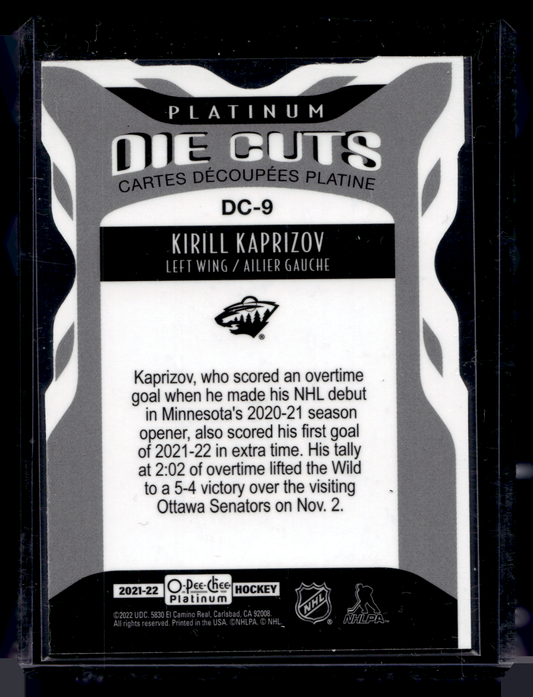 2021-22 Upper Deck OPC Platinum - Platinum Die Cuts - Kirill Kaprizov #DC-9