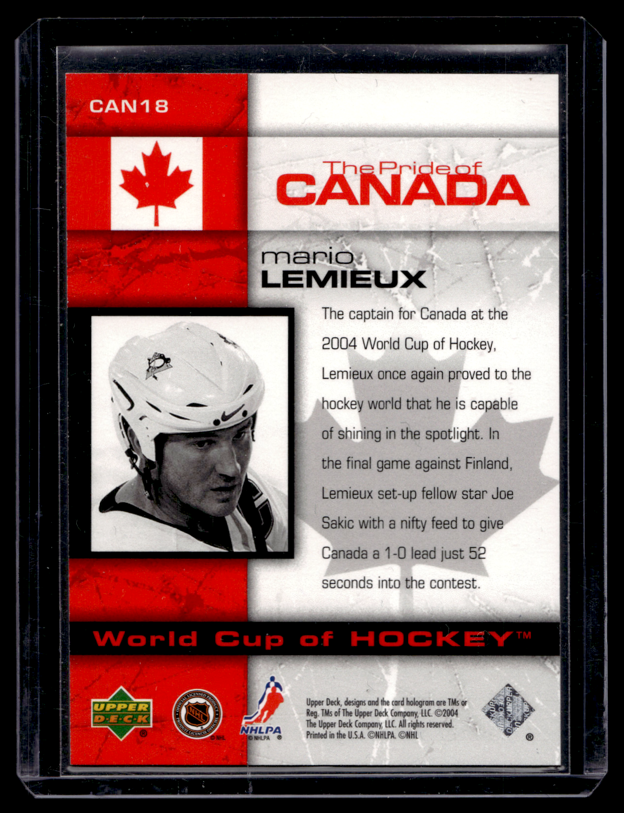 2004 Upper Deck Toronto Fall Expo The Pride of Canada - Mario Lemieux #CAN18 /75