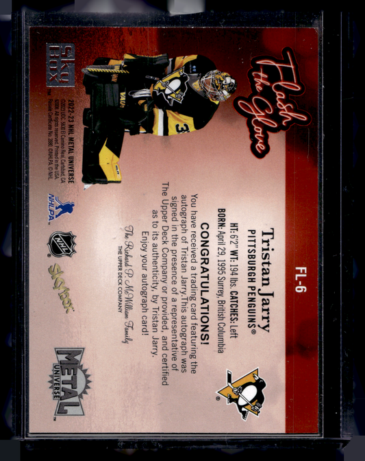 2022-23 Skybox Metal Universe - Flash the Glove - Autographs - Tristan Jarry #FL-6