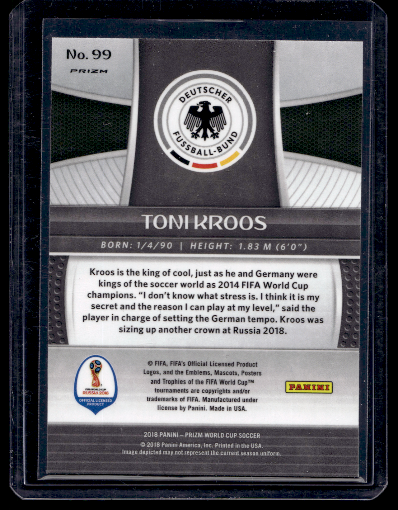 2018 Panini Prizm World Cup - Silver Prizm - Toni Kroos #99