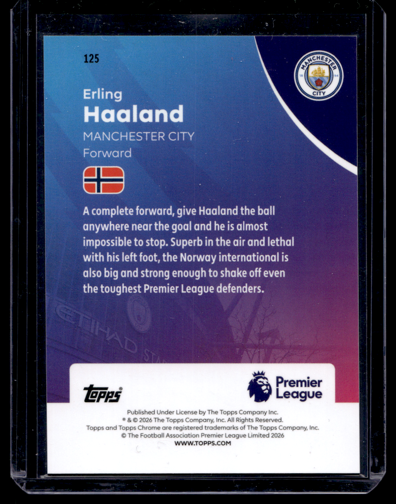 2025-26 Topps Chrome Premier League - Erling Haaland #125