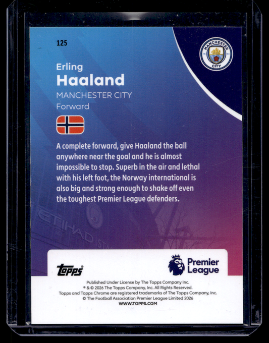 2025-26 Topps Chrome Premier League - Purple Wave Refractor - Erling Haaland #125 /75