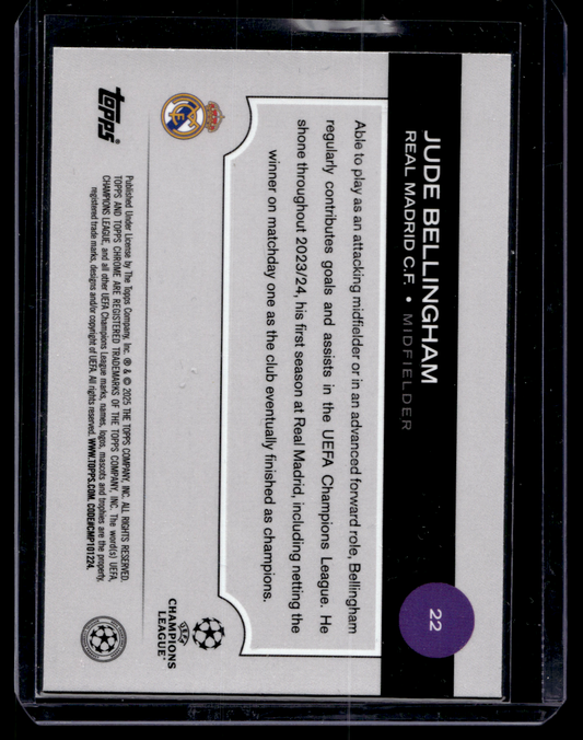 2024-25 Topps Chrome UEFA Club Competitions - Pulsar Refractor - Jude Bellingham #22