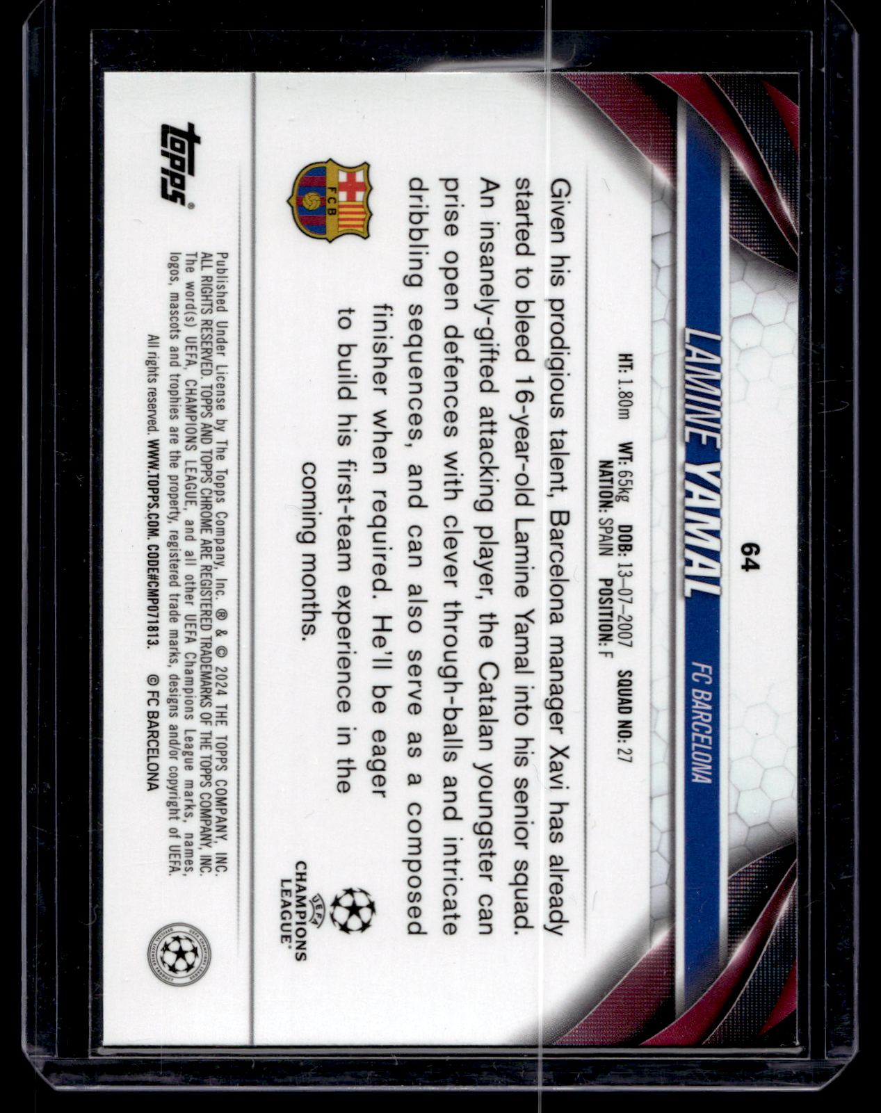 2023-24 Topps UEFA Club Competitions - Lamine Yamal #64 RC