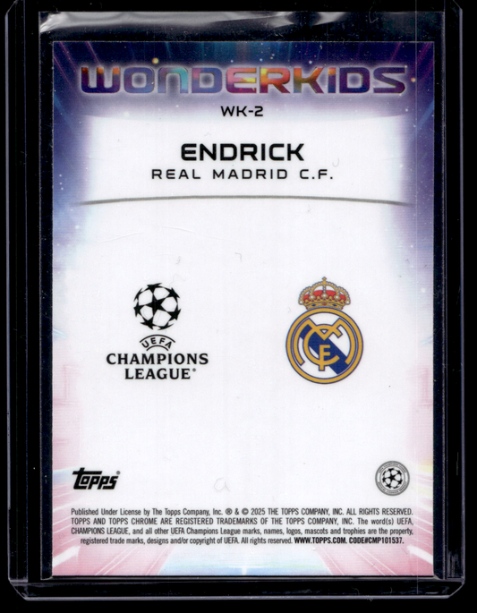 2024-25 Topps Chrome UEFA Club Competitions - Wonderkids - Endrick #WK-2 RY