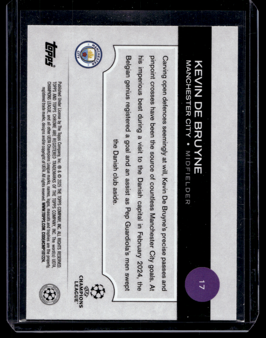 2024-25 Topps Chrome UEFA Club Competitions Sapphire Edition - Kevin De Bruyne #17