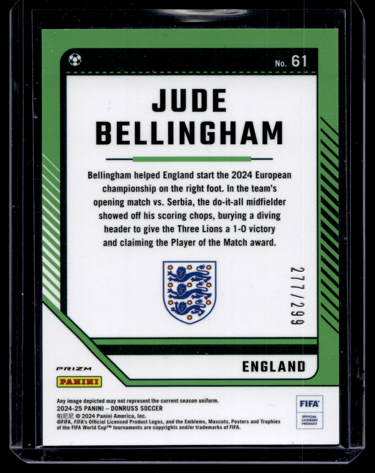 2024-25 Panini Donruss FIFA - Optic - Red Prizm - Jude Bellingham #61 /299