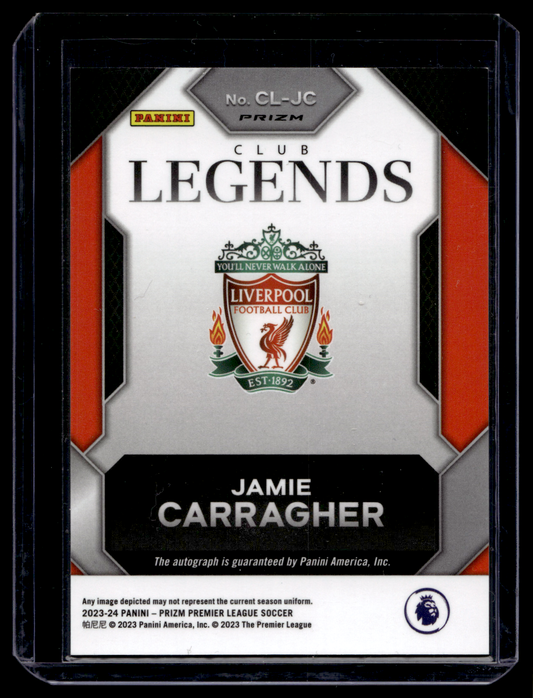 2023-24 Panini Prizm Premier League - Club Legends Signatures - Red Stars Prizm - Jamie Carragher #CL-JC