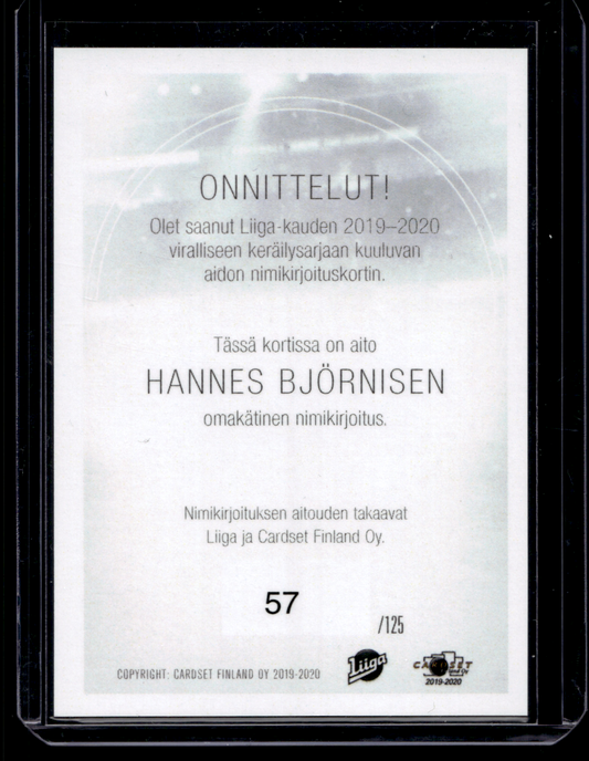 2019-20 Cardset Signature - Hannes Björninen /125