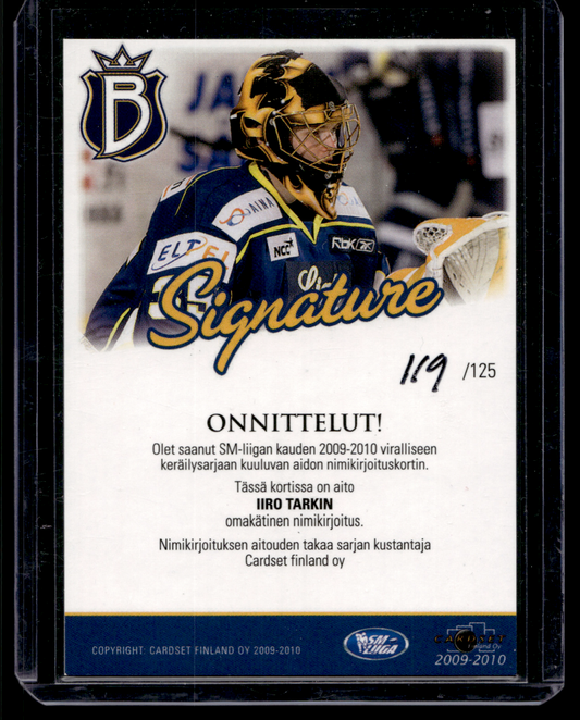 2009-10 Cardset Signature - Iiro Tarkki /125