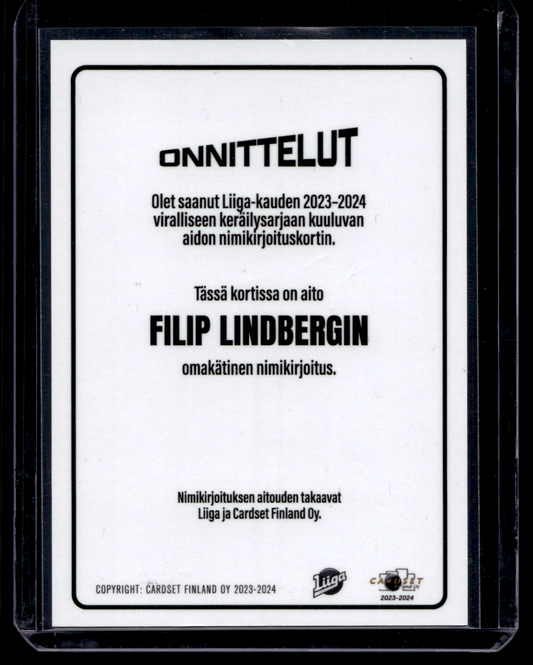 2023-24 Cardset Signature - Filip Lindberg /100