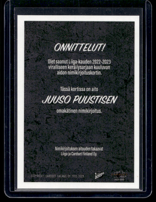 2022-23 Cardset Signature - Juuso Puustinen /100