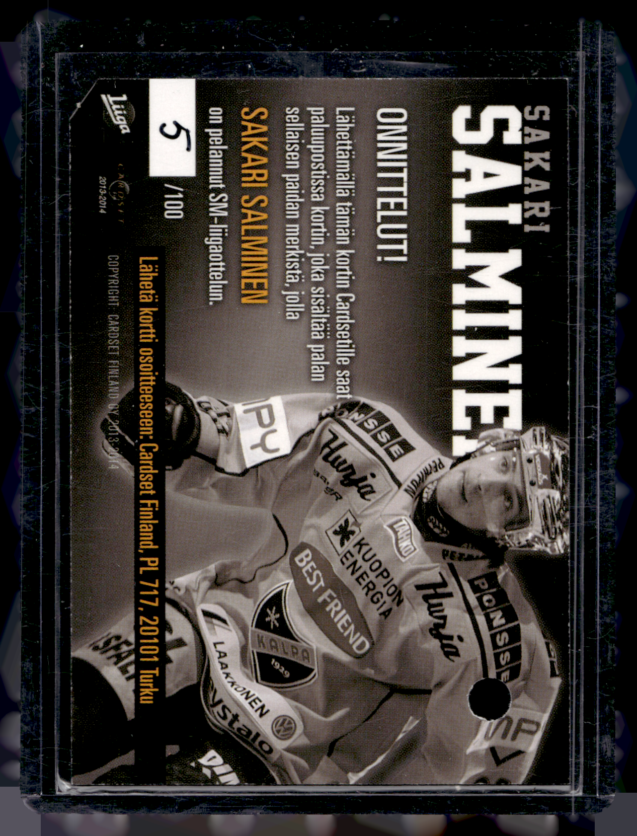 2013-14 Cardset Finland - 15th Anniversary Patch - Sakari Salminen /100