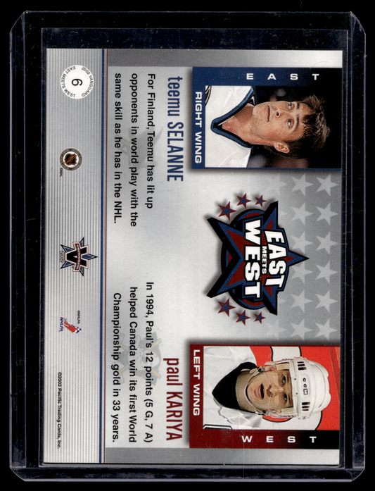 2001-02 Pacific Vanguard - East Meets West - Teemu Selanne / Paul Kariya #6