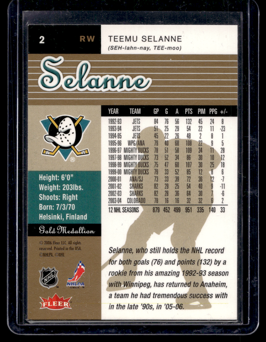 2005-06 Fleer Ultra - Gold Medallion - Teemu Selanne #2