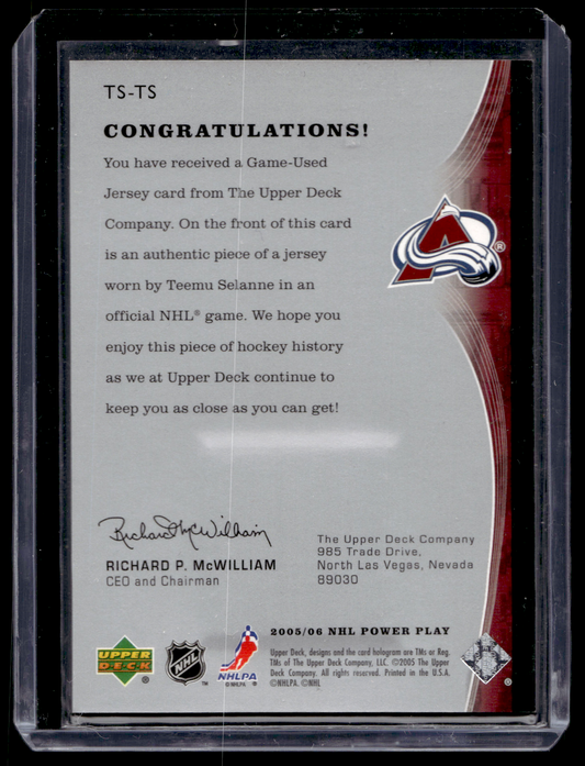 2005-06 Upper Deck Power Play - The Specialists Jerseys - Teemu Selanne #TS-TS