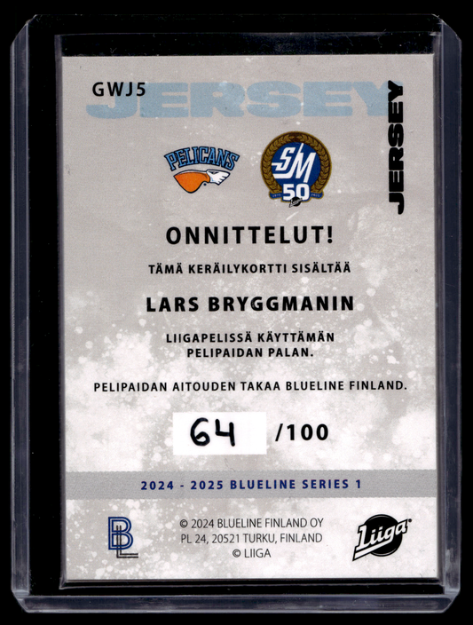 2024-25 Blueline Jersey - Lars Bryggman #GWJ5 /100