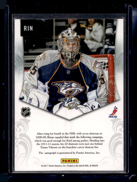 2011-12 Pinnacle - Private Signings - Pekka Rinne #RIN