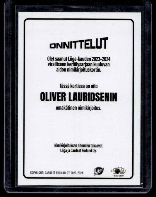 2023-24 Cardset Signature Limited Edition - Oliver Lauridsen /40