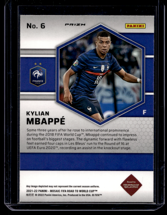 2021-22 Panini Mosaic FIFA Road to World Cup - Mosaic Prizm - Kylian Mbappe #6