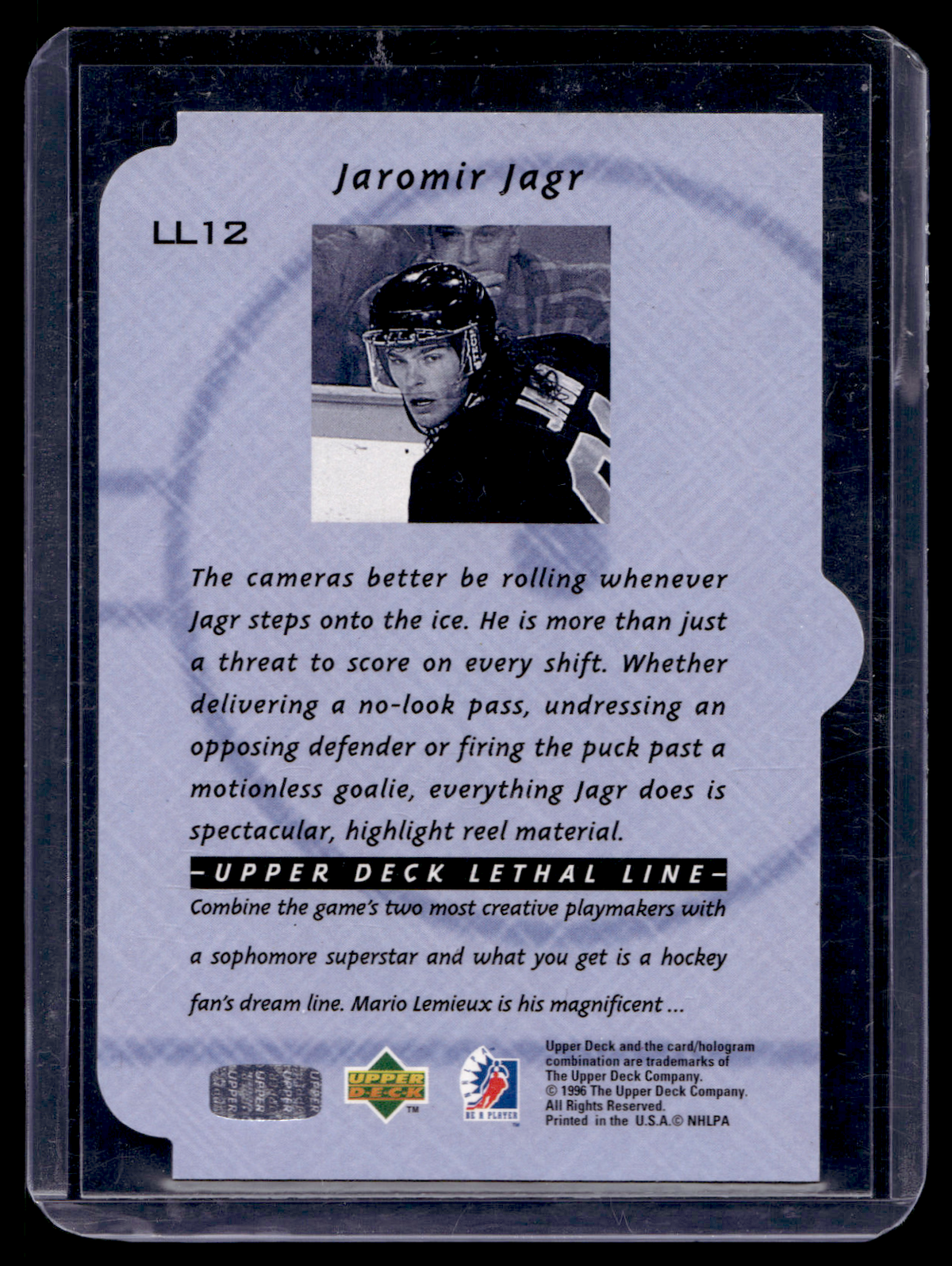 1995-96 Upper Deck Be a Player - Lethal Lines - Jaromir Jagr #LL12