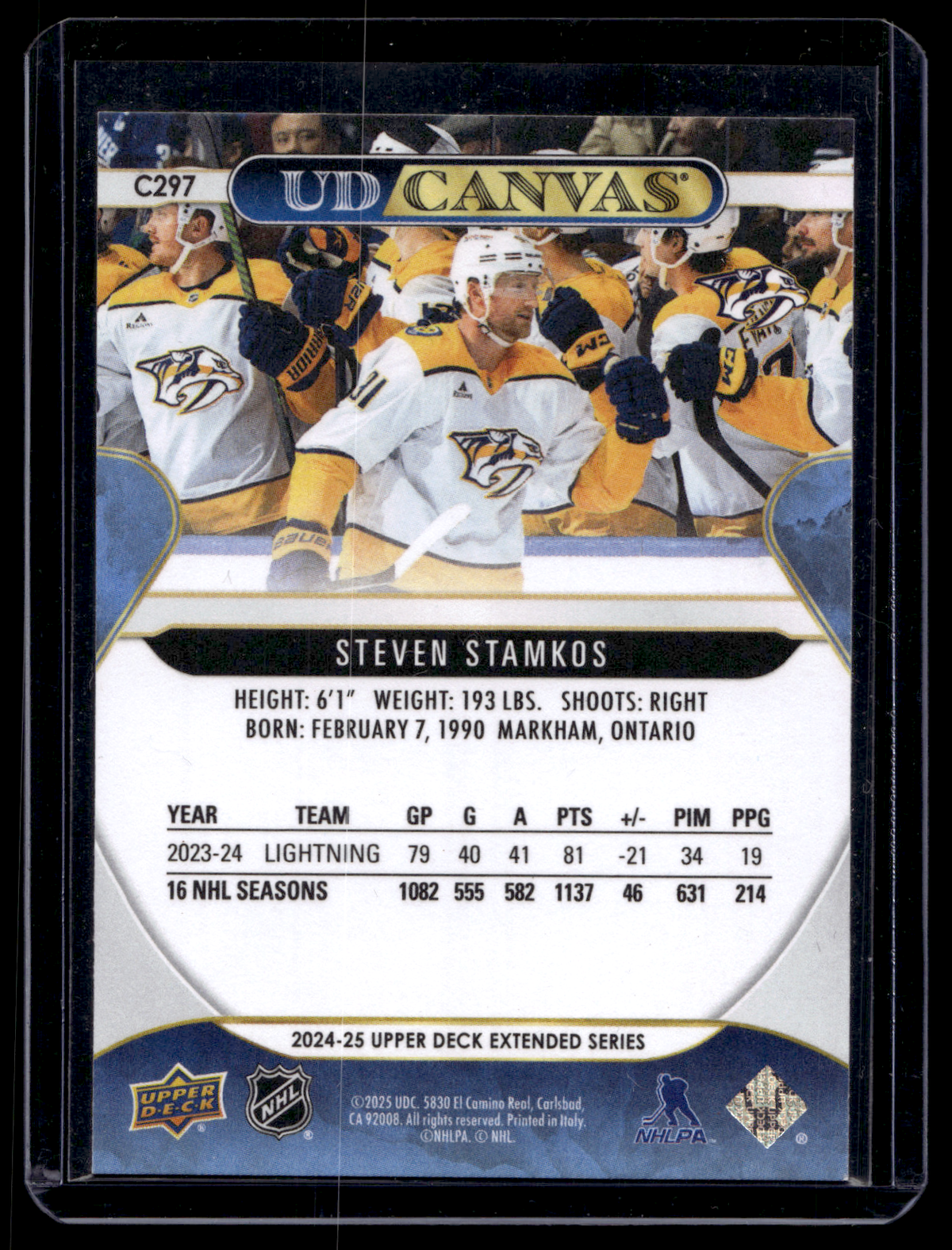 2024-25 Upper Deck Extended Series - UD Canvas - Steven Stamkos #C297