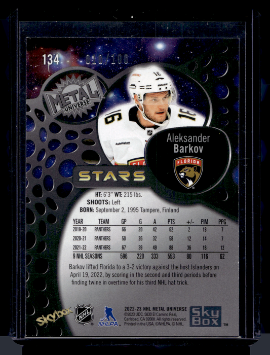 2022-23 Skybox Metal Universe - Precious Metal Gems Green - Aleksander Barkov #134 /10