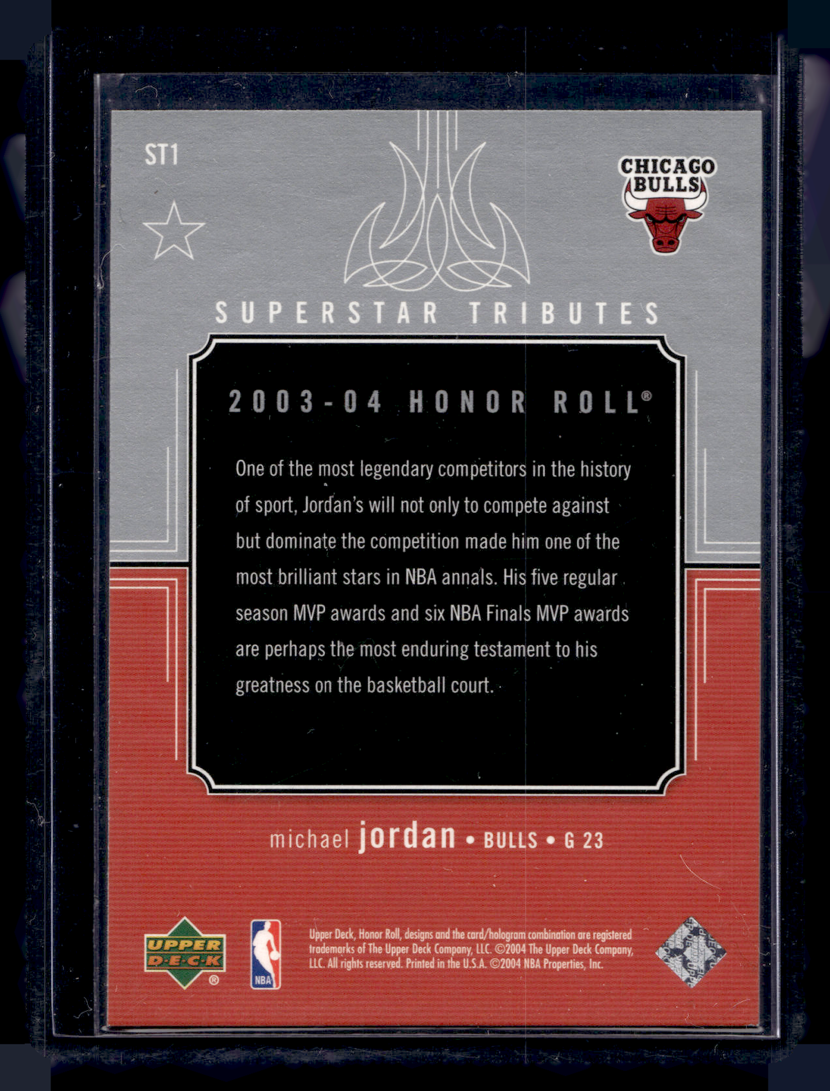 2003-04 Upper Deck Honor Roll - Superstar Tributes - Michael Jordan #ST1