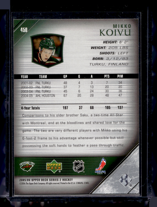 2005-06 Upper Deck - Young Guns - Mikko Koivu #450 RC