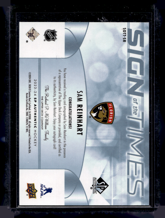 2023-24 Upper Deck SP Authentic - Sign of the Times - Sam Reinhart #SOTT-SR