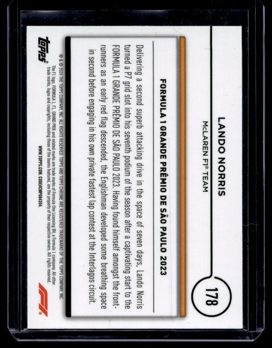 2024 Topps Chrome Sapphire Edition Formula 1 - Gold - Grand Prix Driver of the Day - Lando Norris #178 /50